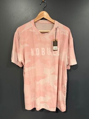 NOBULL Men’s Pink Camo Short-Sleeve Training Tee